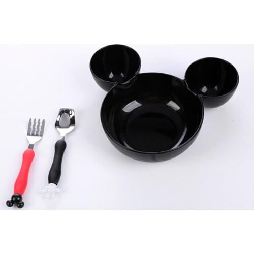 Kids Eco-friendly Dinnerware Set Creative Cartoon Shape Lovely Bowl Scoop Fork Set Lunch Fruit Tray Childrens Feeding Plate