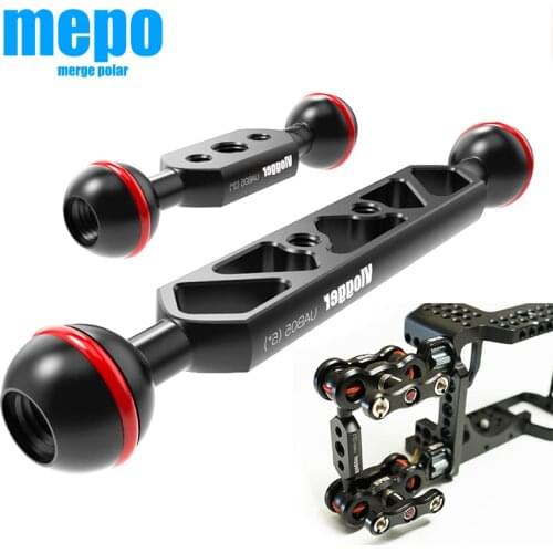 DSLR Camera Dual Ball Joint Arm Adjustable Angle Monitor Bracket Light Grip Connector Camera Photography Diving Accessories