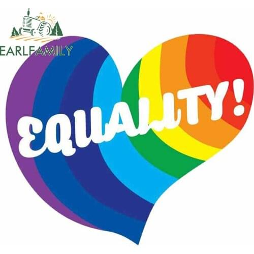 EARLFAMILY 13cm x 11.3cm For Gay Pride Rainbow Car Bumper Decal Windows Car Stickers Vinyl Material Waterproof Decoration