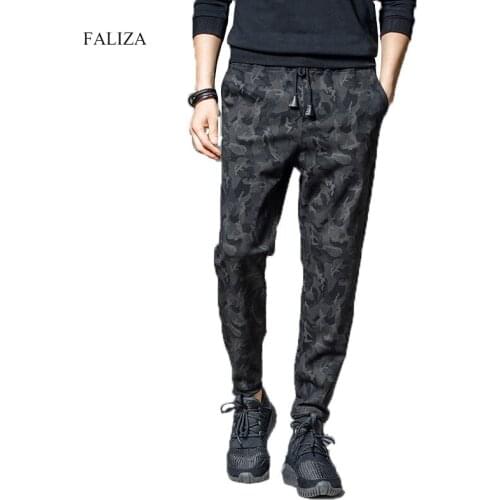 FALIZA New Spring Mens Joggers Pants Camo Joggers Mens Trousers Camouflage Jogger Track Pants Mens Streetwear Sweatpants PA13