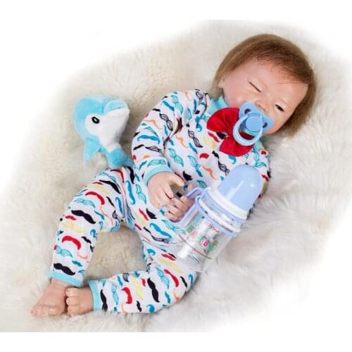 45 cm Silicone Reborn Baby Dolls 18 Simulation Realistic Rebirth clothes for baby Toys For Children beautiful princess hair