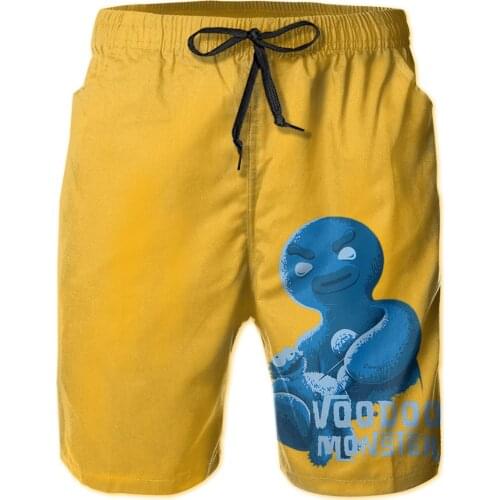 Summer Men Causal Shorts Breathable Quick Dry Funny Novelty Casual 510. Voodoo Monster Hawaii Printing Male Shorts
