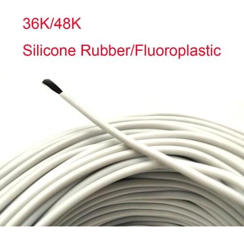 36K 48K Silicon Rubber or Fluoroplastic Heating Insulation Wire Antifreeze Constant Temperature Carbon Fiber Heating Cable