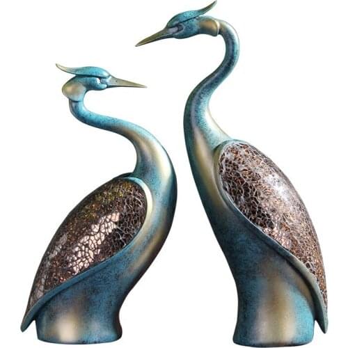 TT New Chinese Style Home Ornament Longevity Crane Decoration New Home Living Room Entrance TV Cabinet Wine Cabinet Decorative