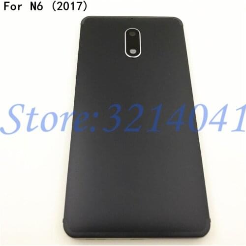 New Metal Rear Housing For Nokia 6 TA-1021 TA-1033 TA-1025 Battery Cover Case Back Housing With side key+Camera lens