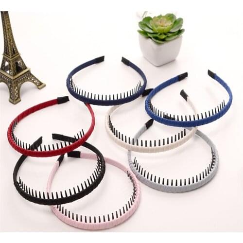 5pcs Fashion Women Girls Hairbands High Quality Mix Color Hair Hoops Cloth Wrap Headbands with Teeth for Ladies Hair Accessories