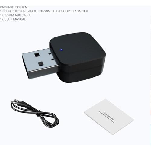 Suitable for TV PC Car Speaker 2in1 Bluetooth 5.0 Audio Receiver Transmitter Wireless Adapter Mini 3.5mm AUX Stereo