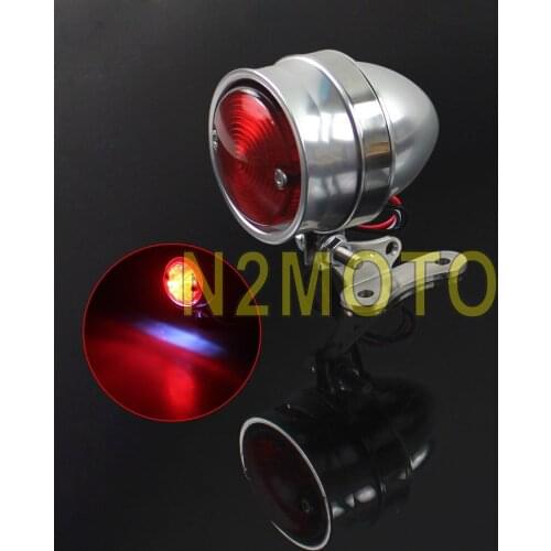 Polish LED Motorcycle Retro Taillight CNC Brake Light License Plate Lamp for Cafe Racer Bobber Chopper