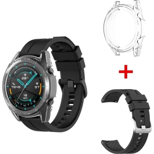 2in1 Wrist Strap+TPU Case Cover For Huawei Watch GT 2 / Watch GT Replacement Smart Watch Band Protective Shell For GT2 & GT