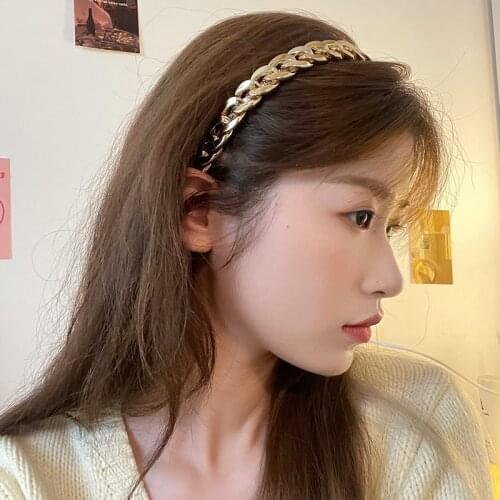 Luxury Alloy Chain Hairbands Women Headbands Hair Decorate Elegant Gold Silver Hair Bands Hair Hoops Headwear Hair Accessories