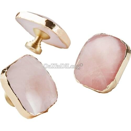 Luxury 10PCS European Natural Crystal+Brass Furniture Handles Cupboard Wardrobe Drawer Kitchen Wine Cabinet Pulls Handles&Knobs