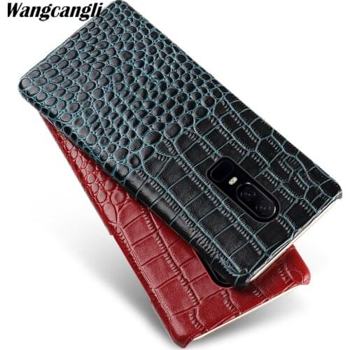 Luxury New Crocodile pattern Half-Pack Phone Case for Oneplus 6 Genuine Leather Phone Case for Oneplus 3t 5 5t 6