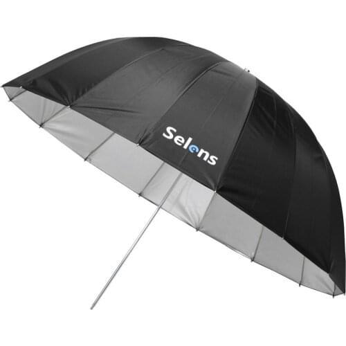 Selens 105cm 130cm 165cm Parabolic Reflective Umbrella Silver Color for Speedlite Studio Flash Indirect Lighting w/ Carrying Bag
