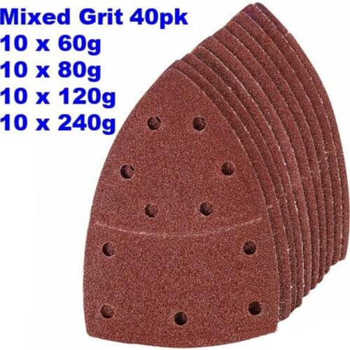 40Pcs/Set 140x100mm Sanding Paper Sheets 60/80/120/240 Grit Aluminium Oxide Sander Accessories