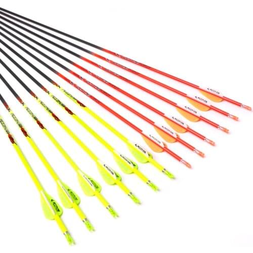 12ps 31/32inch ID 4.2mm Pure Carbon Arrow Spine 400 500 600 700 800 900 1000Archery Recurve/Compound Bow Hunting Shooting
