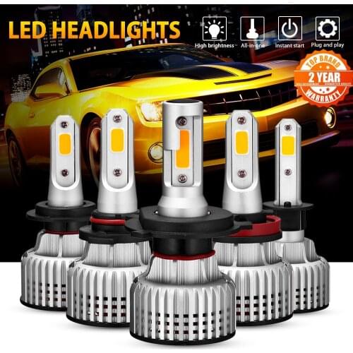 NOVSIGHT H11 Led Fog Lights Bulbs H1 H8 H9 H3 H4 H7 Car Accessories 3000K Yellow 72W 10000LM Mini Size Design Car Fog Lamp