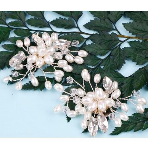 1 Pair Crystal Charm Flower Decorative Rhinestone Pearl Shoe Clips Shoe Clips Fashion Wedding Shoes Accessories Decoration