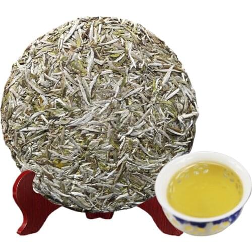 2021 Fuding White Tip Silver Needle White Chinese Tea High Mountain Silver Needle Bai Cha Cake 300g