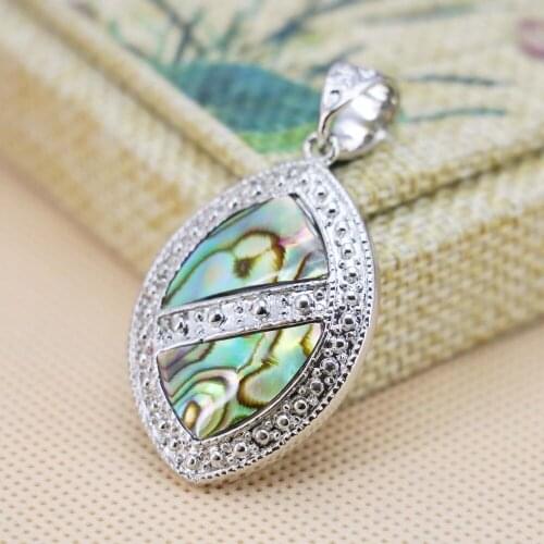 25*38mm Hot sale Natural Abalone seashells sea shells pendants DIY jewelry making design crafts women girls gifts Marquise