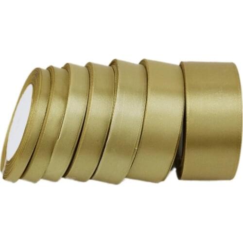 25 yards/roll) pale gold Single Face Satin Ribbon Wholesale Gift Wrapping Christmas ribbons