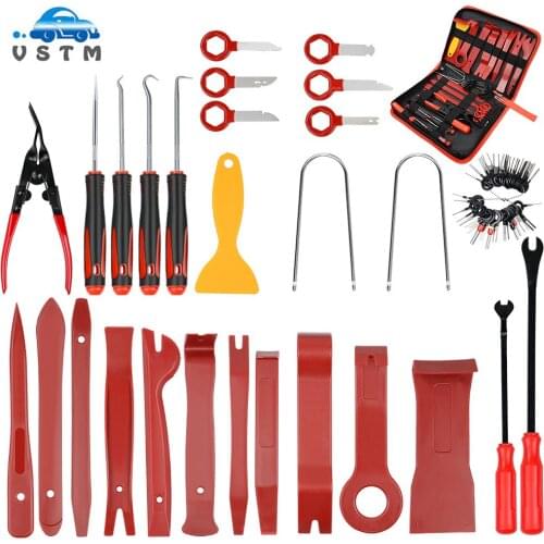 65pcs Car Audio Maintenance Kit Auto Trim Repair Panel Remover Pry Bar Car Dash Radio Door Trim Panel Clip Hand Tools