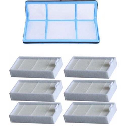 7Pcs/Set(1xPrimary Filter+6x Efficient Hepa Filter )For Chuwi Ilife V5 V5S V3 V3S V5 Pro V50 V55 X5 Robot Vacuum Cleaner Parts
