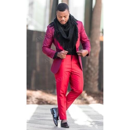 ANNIEBRITNEY Fashion Designers Dinner Prom Wedding Suits for Men Custom Slim Fit Mens Suits Tuxedos Best Man Groom Blazer Pants