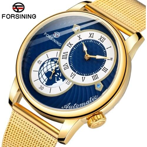 FORSINING Top Brand Men Mechanical Watch Fashion Automatic Self-Winding Watches Mens Luxury Stainless Steel Business Wristwatch