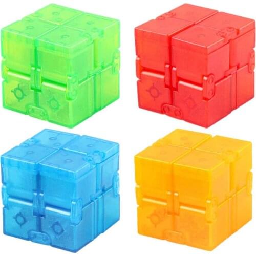 Children Adult Decompression Toy Infinity Magic Cube Puzzle Toy Transparent Infinite Antistress Toys For Christmas Gifts