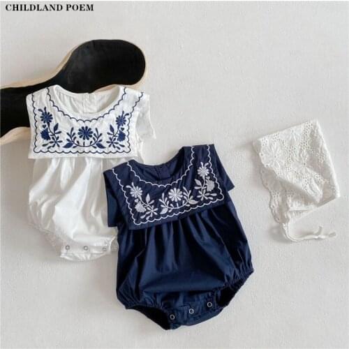 Baby Romper Jumpsuit Summer Baby Girls Clothes Newborn Embroidery Baby Boys Girls Romper Toddler Romper Playsuit Baby Sunsuit