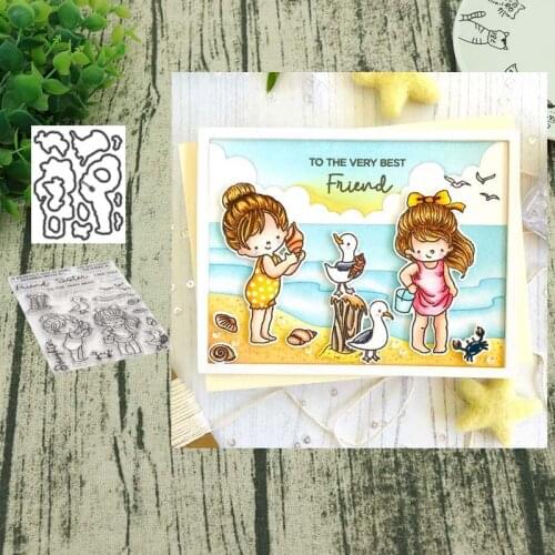 Girl Metal Cutting Dies and clear stamps DIY Scrapbooking Card Stencil Paper Card Album Decoration Paper