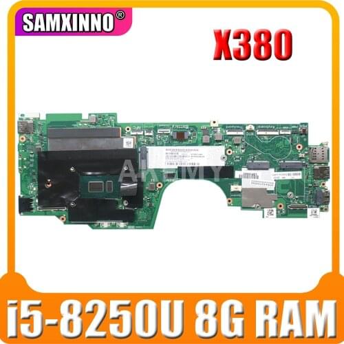 For Lenovo Thinkpad Yoga X380 Laptop motherboard 02DA004 With i5-8250U CPU 8G RAM DDR3 DTZS1 LA-F421P X380 Yoga motherboard