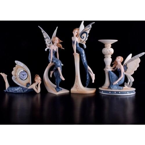 European Resin Flower Fairy Decoration Creative Angel Ornaments Home Livingroom Table Furnishing Decoration Craft Birthday Gift