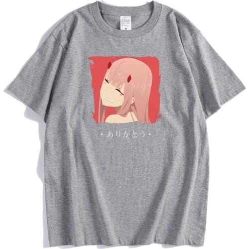 Cartoons Anime Zero Two Funny Printing Male Tshirt Street Oversize T-Shirt Sport High Quality Tshirts Style Slim Mens Tees Shirt