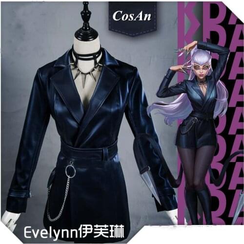 Game LOL Evelynn Cosplay Costumes KDA Agonys Embrace The High Quality Navy Blue Suit Skirt Halloween Role Play Clothing S-XL