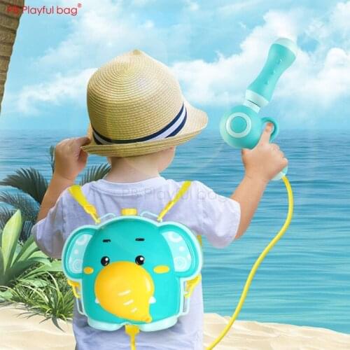Playful bag 2021 Cartoon animal backpack water gun Outdoor Summer Children water gun play Large capacity Creative kid toys AB79