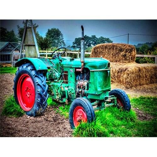 5D Full Square Diamond Painting Landscape Scenery Diamond Embroidery Cross Stitch Tractor Rhinestones Mosaic Handicraft