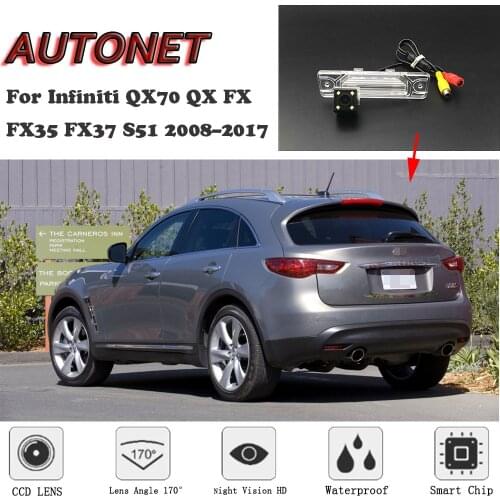 AUTONET HD Night Vision Backup Rear View camera For Infiniti QX70 QX FX FX35 FX37 S51 2008~2017 license plate Camera or Bracket