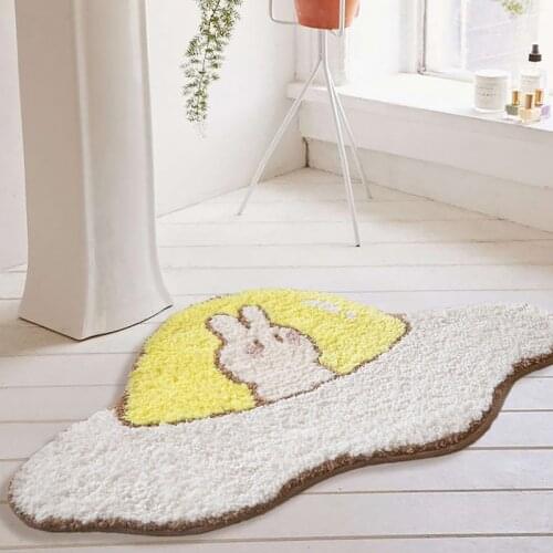 Egg Shape UFO Mat Nordic Funny Fluffy Bathroom Carpet Area Rug Bath Room Floor Anti Slip Pad Bathmat Doormat Home Office Decor