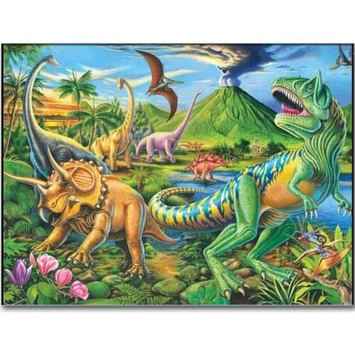 Square/Round Diamond 5D DIY Diamond Painting "Animal Dinosaur" Embroidery Cross Stitch 5D Mosaic Art Home Decoration