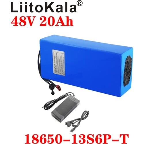 LiitoKala 48V 20ah 18650 13S6P ebike battery 20A BMS 48v battery Lithium Battery Pack For Electric bike Electric Scooter