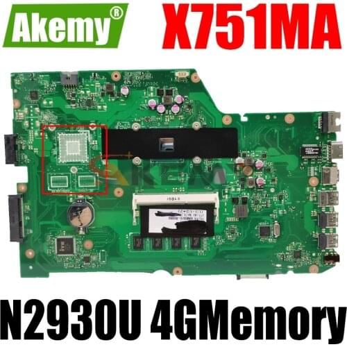 AKEMY For ASUS X751MA X751MD K751M R752MA N2930U 4GMemory Motherboard Tested 100% work original Mainboard