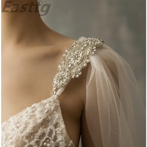 White Ivory 118"(300cm)width Diamond top Cape Bridal Shawl Cathedral Length Tulle Long Cape Cloak Shawl Wedding veil Accessories