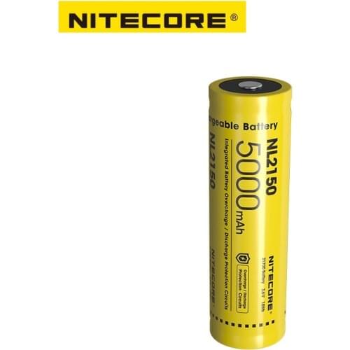NITECORE 21700 Batteries NL2150 5000mAh 3.6V 18Wh Rechargeable Battery With Protection For Flashlight