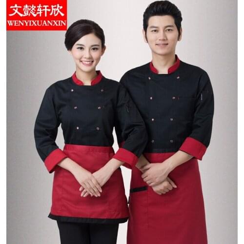 New Arrival Chef Jacket Cook Coat Restaurant Kitchen Chef Uniform Comfortable Material Working Clothes Plus Size B-6460
