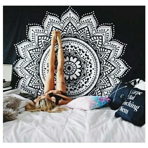 New Printed Lotus Tapestry Bohemia Mandala Tapestry Wall Hanging For Wall Decoration Hippie Tapestry Beach Mat Yoga Mat