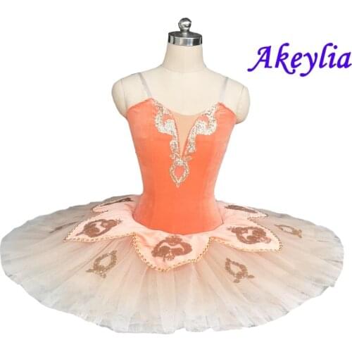 Orange performance ballet tutu for adult stage costume white gold Pre-professional tutu skirt pink TUTU practice BLST18001