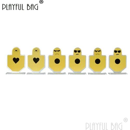 PB Playful bag 6pcs/set Funny Cartoon Man Target Mini Gel ball gun Target for Kids CS Training Accessory CS Game Toys QE12S