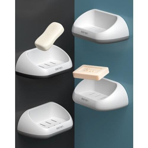 Portable Soap Dishes Shower Case Holder Wall Mounted Soap Holder Storage Box Stand With Drain Pan Bathroom Accessories Set