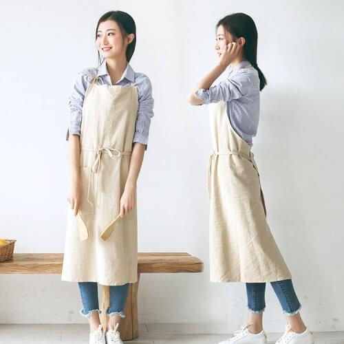 Slim fitting apron linen apron linen long bakery painting Cafe apron Cooking Kitchen Apron apron dress cute apron
